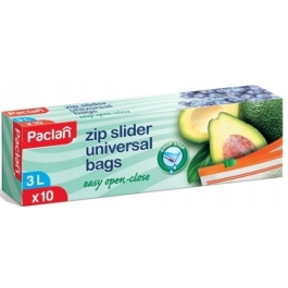 Pungi alimentare inchidere cu fermoar zip 3L x 10buc, Paclan