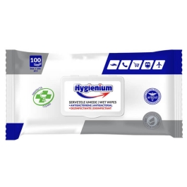 Servetele umede antibacteriene maini, cu capac 100 buc - Hygienium