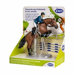 Set figurina Jocheu si cal sarind, Papo