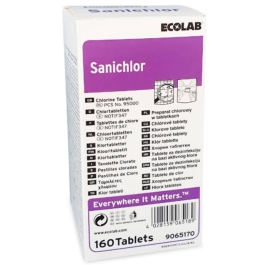 Ecolab Sanichlor Virucid Dezinfectant Tablete de clor pentru curatare suprafete bucatarie TP 4, 160 buc, avizat Ministerul Sanatatii