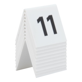 Set 10 numere masa 11-20, acryl, alb,  dimensiuni 52x45x52mm