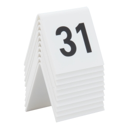 Set 10 numere masa 31-40, acryl, alb, dimensiuni 52x45x52mm