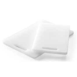 Tocator universal alb cu maner, 300x200x(H)10 mm, Hendi, polietilena HDPE, ambele parti potrivite pentru taiere, potrivit si la uz profesional