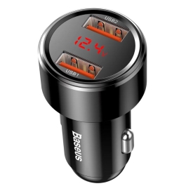 Incarcator auto Baseus magic Series, 45W, 6A, 2x USB-A, QC 3.0, Negru