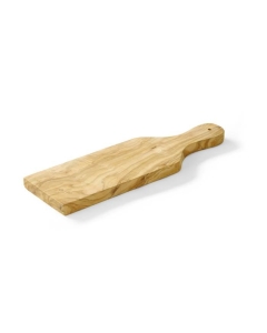 Tocator pentru prezentare si servire branzaturi cu maner, Hendi, lemn de maslin, 350x120x(H)18 mm