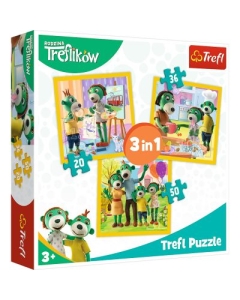 Puzzle 3 in 1 - Distractie in familia Trefiliki, 20/36/50 piese