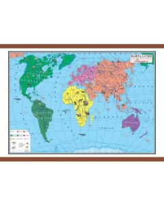 Harta lumii 1400x1000 mm, cu sipci (ART. 4. 2. 1. 2)