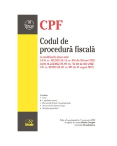 Codul de procedura fiscala. Editia a 5-a actualizata la 11 septembrie 2022 - Mihaela Gherghe Nicoleta Gociu