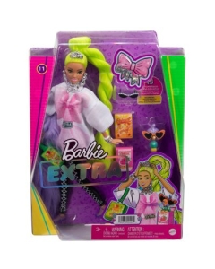 Papusa Barbie Extra par verde neon