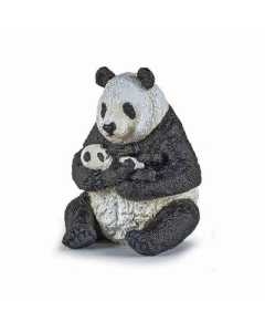 Figurina urs panda sezand cu pui in brate Papo