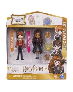 Set 2 figurine Ron si Parvati Harry Potter Wizarding World Magical Minis