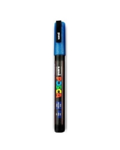 Marker UNI PC-3ML 0. 9-1. 3 mm cu sclipici albastru Posca M1278