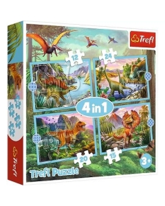 Puzzle 4in1 Lumea dinozaurilor Trefl