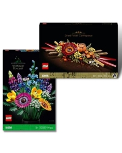 Pachet LEGO Creator Expert. Buchet de flori de camp 10313 si Ornament din flori uscate 10314