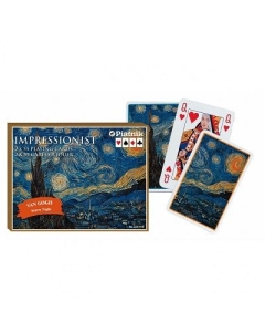 Set 2 pachete Carti de joc Van Gogh Starry Night in cutie de lux