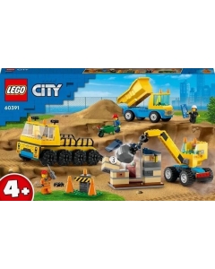 LEGO City. Camioane de constructie si macara cu bila pentru demolari 60391 235 piese