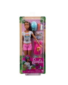 Set de joaca cu accesorii papusa Barbie in drumetie