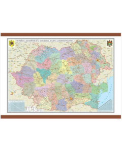 Romania si Republica Moldova. Harta administrativa 2000x1400 mm GHR7CD2 