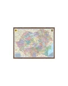 Romania si Republica Moldova. Harta administrativa - proiectie 3D 1000x700mm 3DGHR4CD1