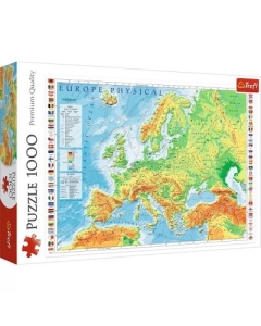 Puzzle 1000 Harta fizica a Europei Trefl