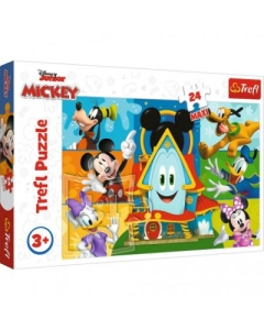 Puzzle 24 Maxi Mickey Mouse Casa prietenilor amuzanti Trefl