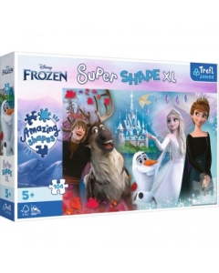 Puzzle Primo Super shape XXL 104 Disney Frozen. Lumea Annei si a Elsei Trefl