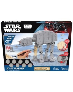 Macheta de asamblat Star Wars AT-AT Walker cu 90 piese din lemn  vopsea pensula si adeziv inclus