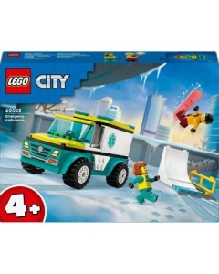 LEGO City. Ambulanta de urgenta si snowboarder 60403 79 piese