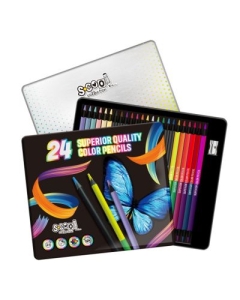 Creioane Color Super Soft Lemn Negru 24 CuloriSet S-COOL