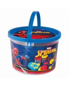 Galetusa cu 4 borcanase de plastilina si accesorii de modelat Spiderman As Games