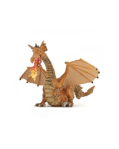 Figurina dragon auriu inaripat cu flacara Papo