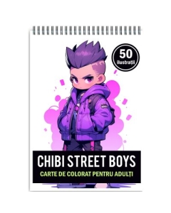 Carte de colorat pentru adulti 50 de ilustratii Chibi Street Boys
