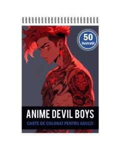 Carte de colorat pentru adulti 50 de ilustratii Anime Devil Boys