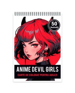 Carte de colorat pentru adulti 50 de ilustratii Anime Devil Girls