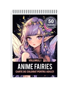 Carte de colorat pentru adulti 50 de ilustratii Anime Fairies Volumul 1
