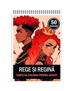Carte de colorat pentru adulti 50 de ilustratii Anime Kings amp Queens