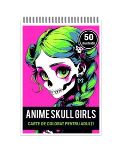 Carte de colorat pentru adulti 50 de ilustratii Anime Skull Girls