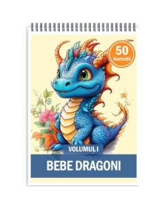 Carte de colorat pentru copii 50 de ilustratii Bebe dragoni Volumul 1