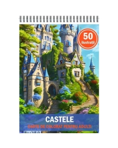 Carte de colorat pentru adulti 50 de ilustratii Castele