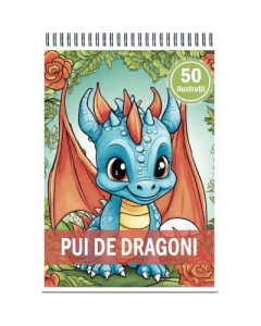 Carte de colorat 50 de ilustratii Pui de Dragoni