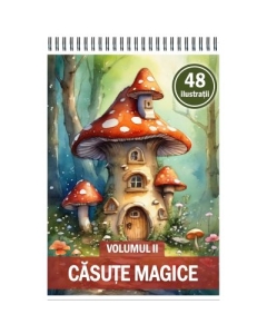 Carte de colorat cu 48 de ilustratii Casute Magice Volumul 2
