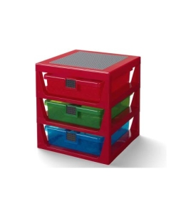 Organizator LEGO cu trei sertare rosu 40950001
