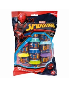 Set 10 borcanase de plastilina Spiderman in punga de plastic As Games