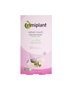 Elmiplant Velvet Touch Benzi depilatoare pentru corp cu Unt de shea si Rozmarin, 12 bucati