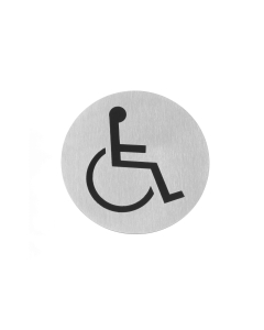 Semn Hendi pentru usa - Handicap- 75 mm, otel inoxidabil