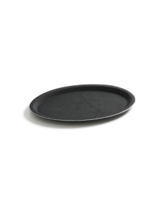 Tava Hendi pentru servire ovala, poliester armat cu fibra de sticla, neagra 200 x 265 mm