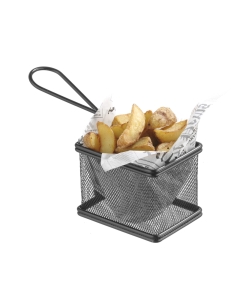 Cos servire tip mini-fry, pentru servire snacks , cartofi prajiti, inox, 100x80x(H)75mm, Hendi