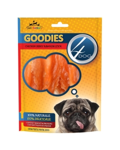 4DOG Goodies Recompense Chicken Jerky Rawhide Sticks 100g
