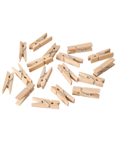 Set 100 mini-clesti din lemn, lungime 35mm
