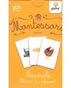 Carti de joc Montessori. Asocieri. Animale. Hrana si adapost